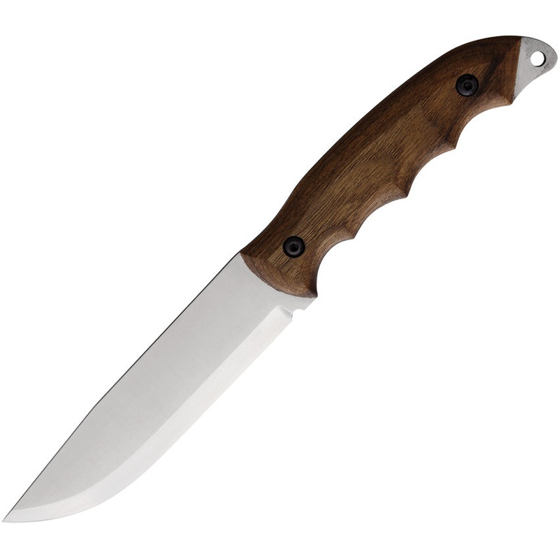 BPS Knives Bushcraft Brown Walnut Wood Carbon Steel Fixed Blade Knife HK05CS