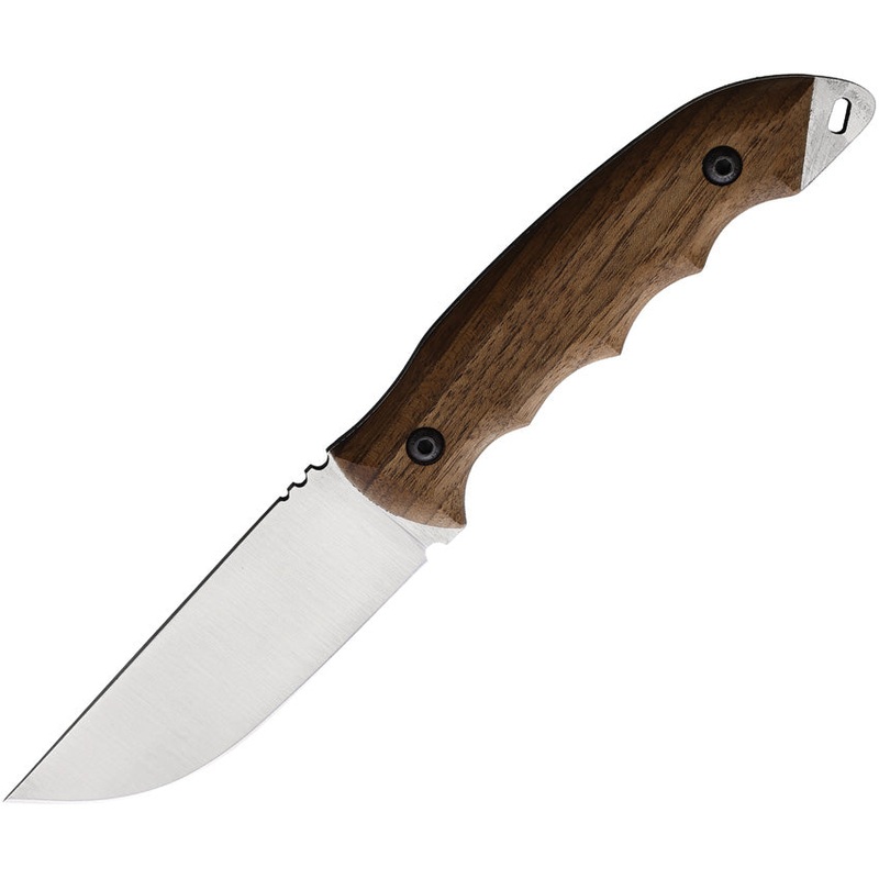 BPS Knives Camping Brown Walnut Wood Carbon Steel Fixed Blade Knife HK04CS