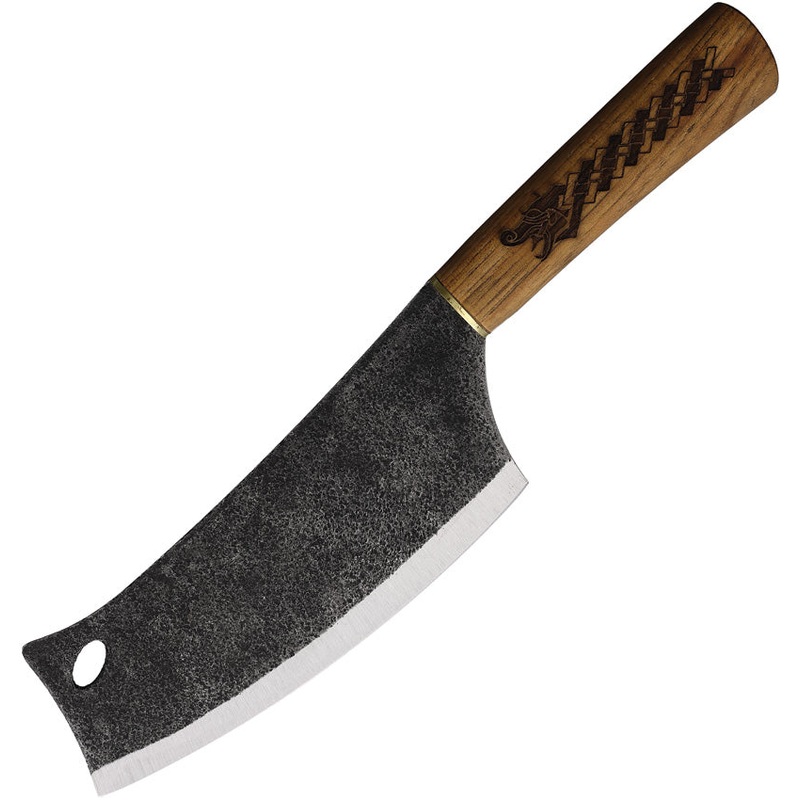 Condor Norse Dragon Cleaver Tan Wood 1075HC Steel Fixed Blade Knife 103374HC