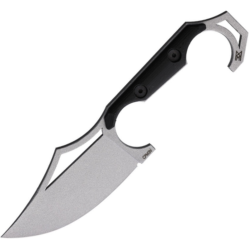 Midgards-Messer Valdis Molon Labe Black TPU Satin D2 Steel Fixed Blade Knife 011   - On Sale
