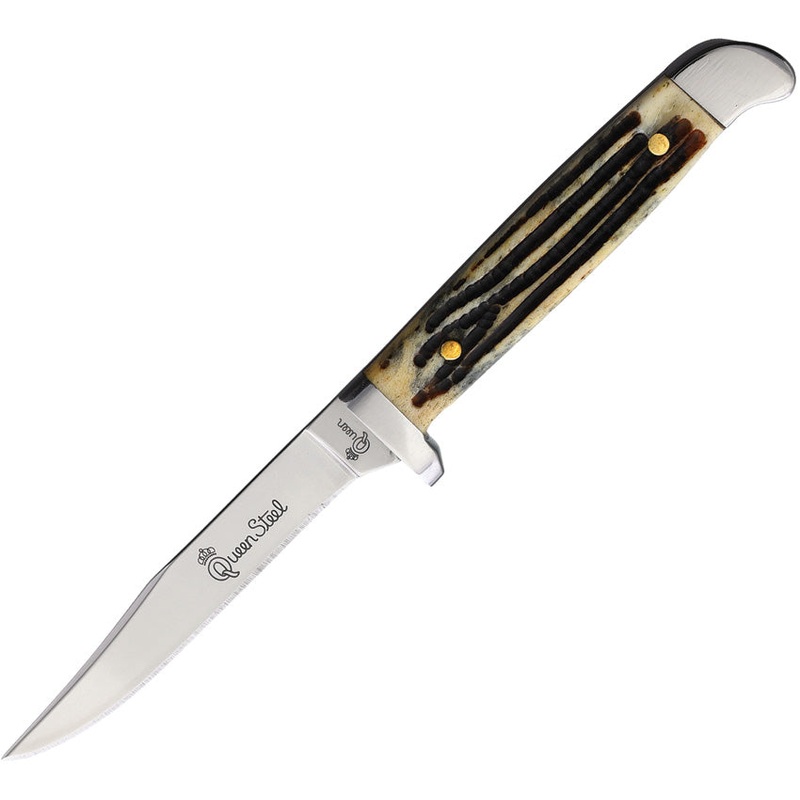 Queen Bird and Trout Winterbottom Tan Bone Stainless Fixed Blade Knife 85WB