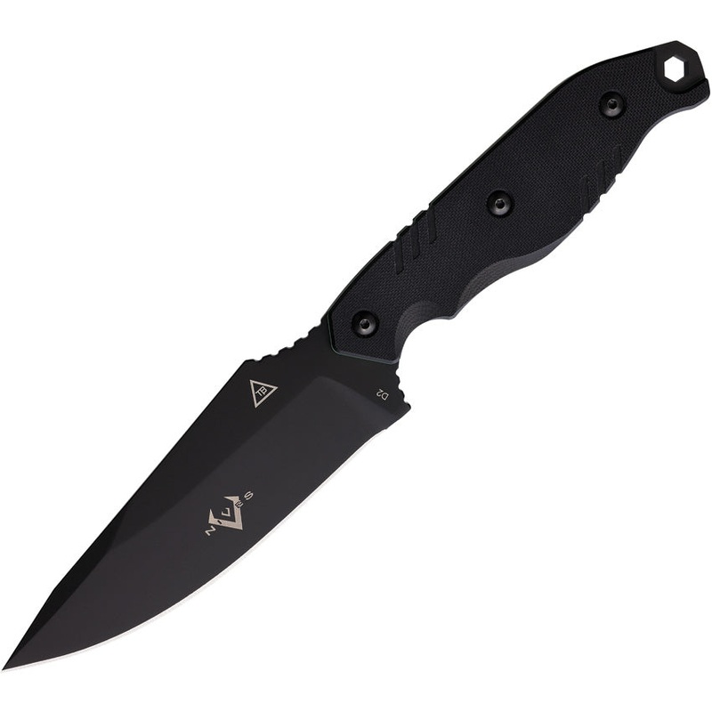 V NIVES Trailblazer Black G10 D2 Steel Fixed Blade Knife w/ Sheath VFB25GPBBK