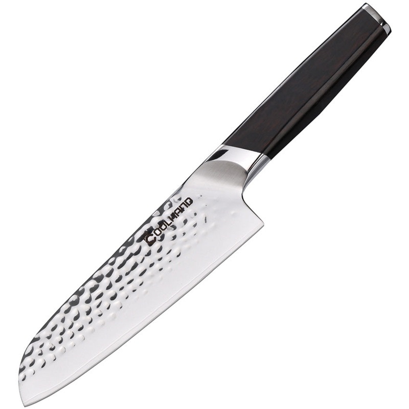 Coolhand Santoku Black Ebony Wood 440C Stainless Kitchen Knife 7197CE   - On Sale