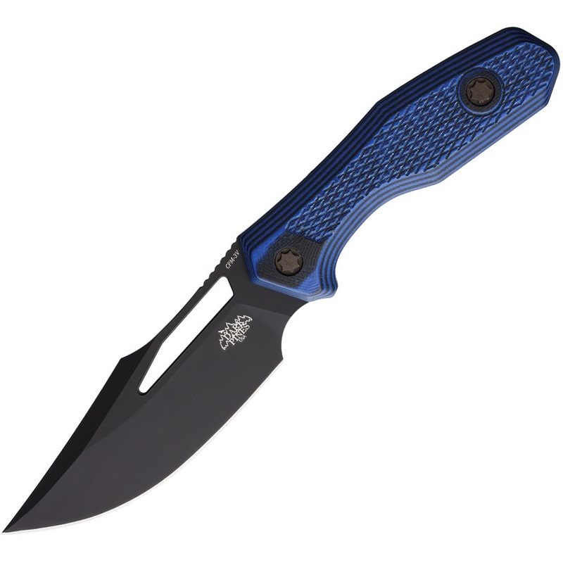 Dark Pines Widow Maker 3.5 V2 Blue G10 Carbon Steel Fixed Blade Knife 004   - On Sale