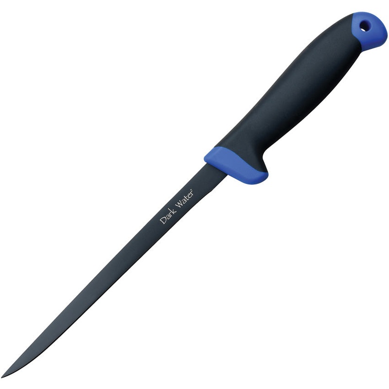 Dark Water Black & Blue 5Cr15MoV Stainless Fixed Blade Knife w/ Sheath FIX003CS