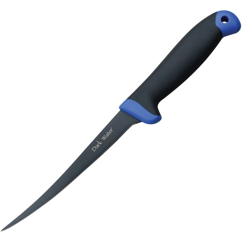 Dark Water Fillet Black & Blue 5Cr15MoV Stainless Fixed Blade Knife FIX004CS