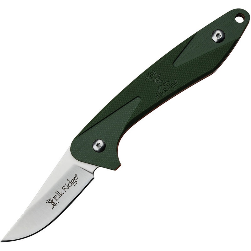 Elk Ridge Hinterland Smooth Green G10 8Cr13MoV Fixed Blade Knife HLFIX002