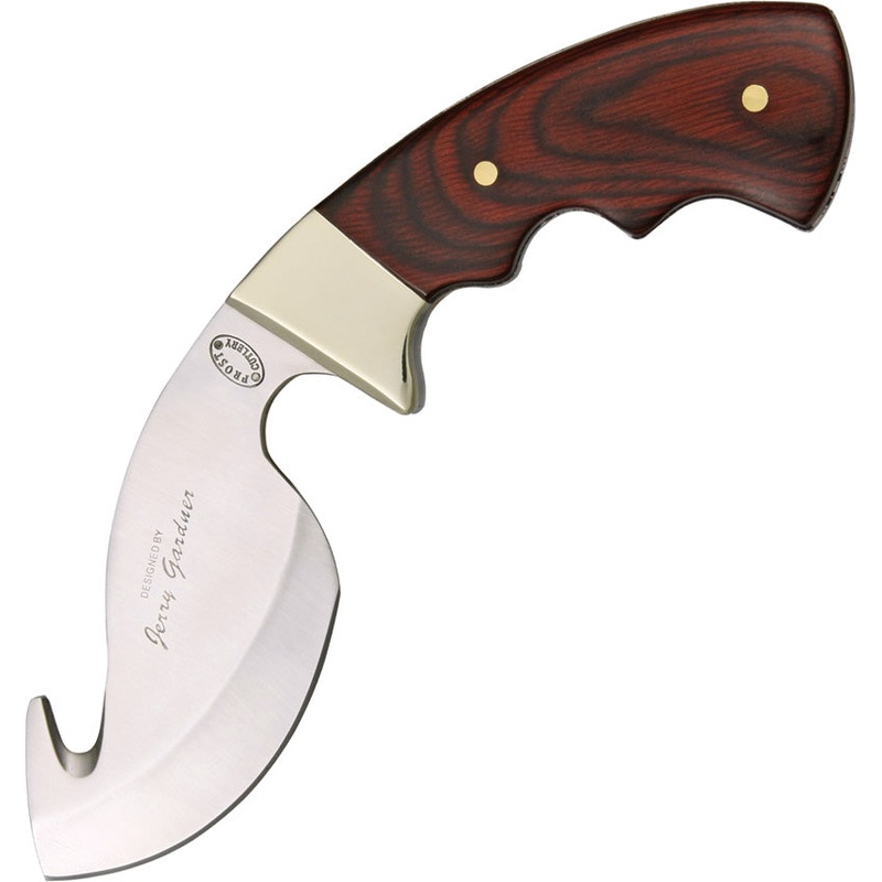 Frost Cutlery Big Buck Slammer Brown Wood Stainless Fixed Blade Knife 15480W