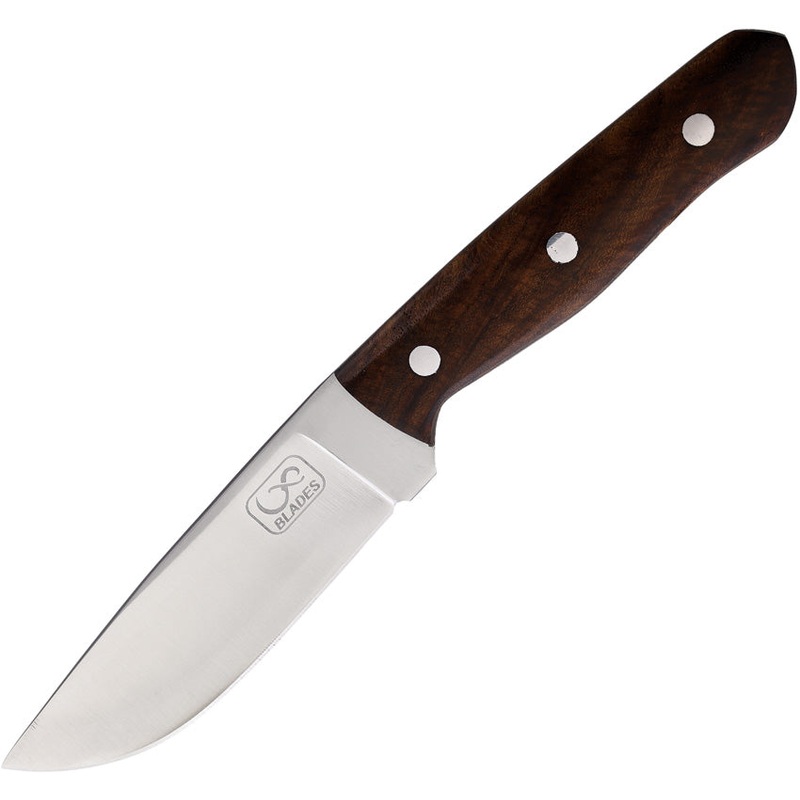 Infinite Blades Brown Smooth Wood Stainless Steel Fixed Blade Knife A30   - On Sale