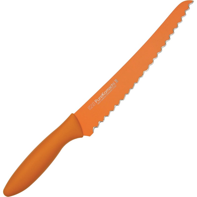 Kai USA Bread Smooth Orange Serrated Stainless Steel Kitchen Knife 5062
