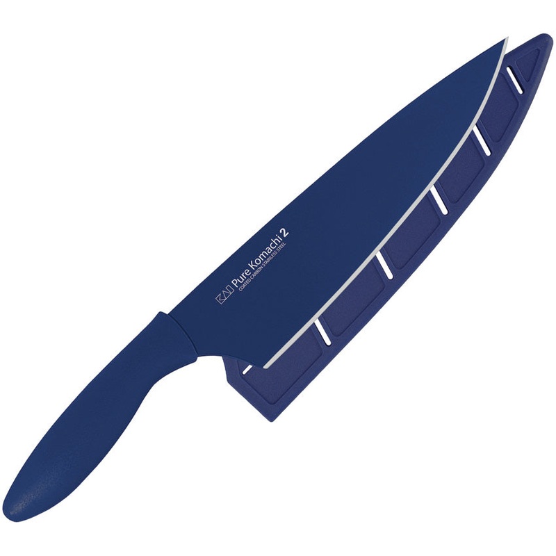 Kai USA Chefs Navy Blue Stainless Steel Cleaver Kitchen Knife 5076