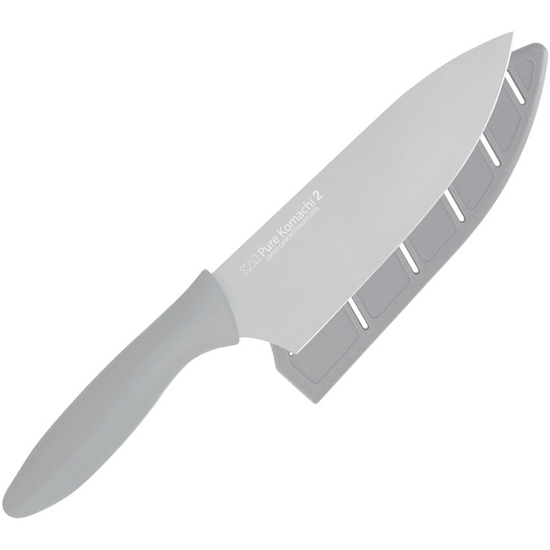 Kai USA Chefs Smooth Gray Stainless Steel Cleaver Kitchen Knife 5077