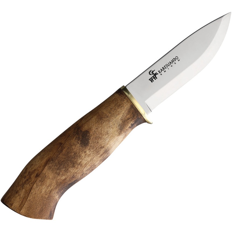 Karesuando Kniven Hunting Galten Light Brown Wood Fixed Blade Knife 3643   - On Sale