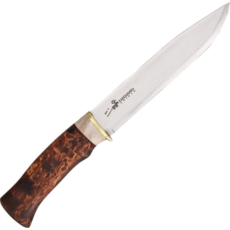 Karesuando Kniven Large Hunter Brown Wood 12C27 Fixed Blade Knife 3619   - On Sale