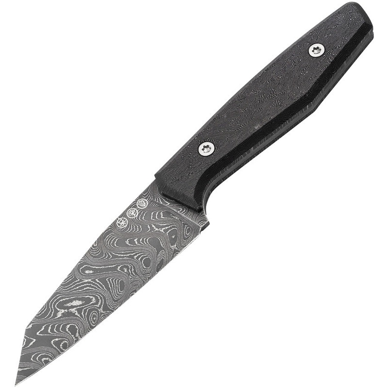 Boker Daily Knives AK1 Fatcarbon Damascus Fixed Blade Knife w/ Sheath 122509DAM