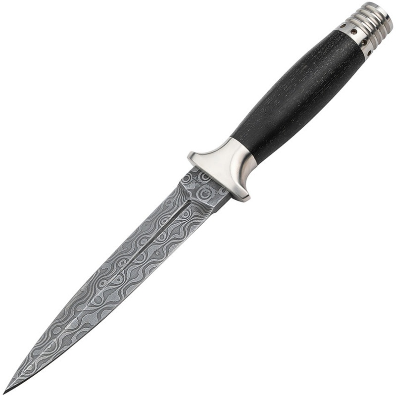 Boker MG-42 Dagger Ironwood Damascus Fixed Blade Knife w/ Sheath 121506DAM