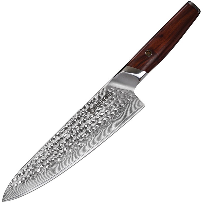 Coolhand Chef's Brown Cocobolo Wood Damascus Kitchen Knife 7198DCB   - On Sale