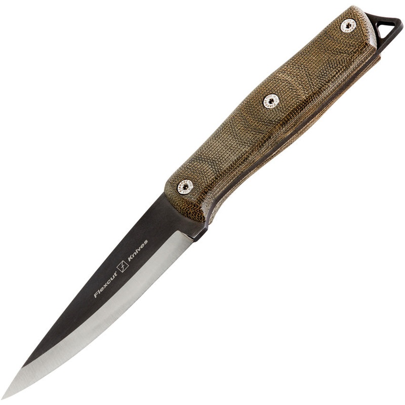 Flexcut Hawthorne Explorer OD Green Micarta 1095HC Steel Fixed Blade Knife H1C   - On Sale