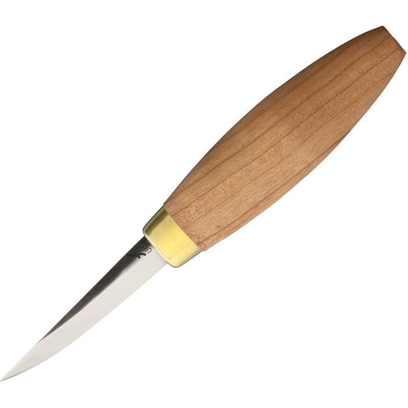Flexcut Sloyd Tan Smooth Wood Carbon Steel Clip Point Fixed Blade Knife KN50