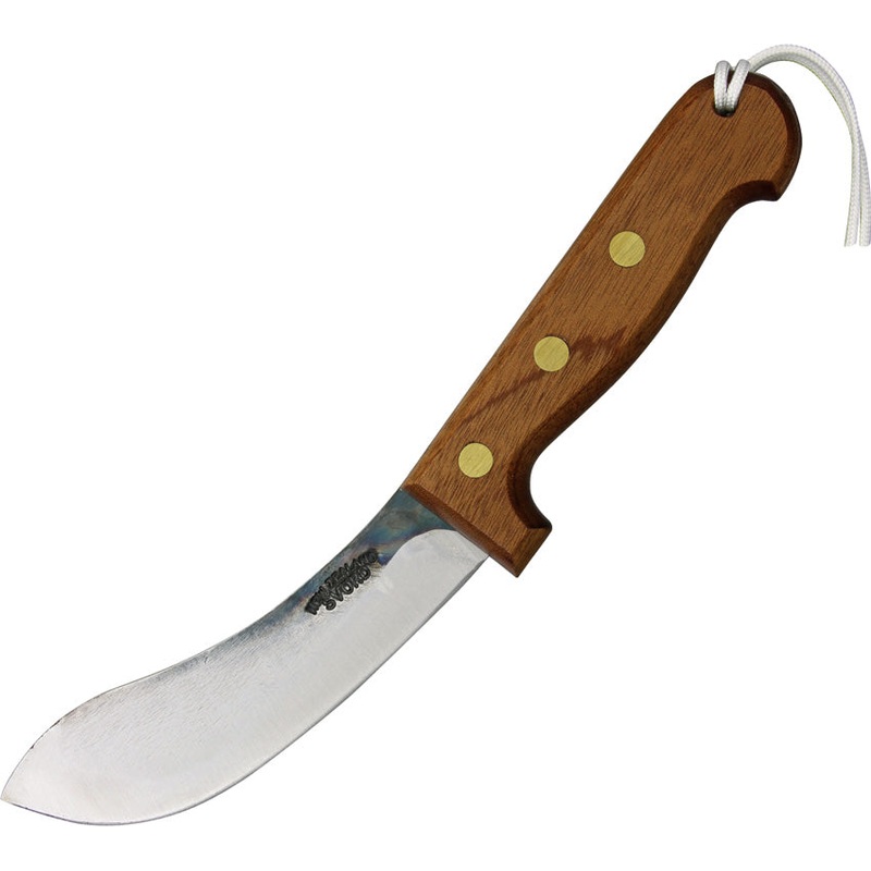 Svord Curved Skinner Brown Smooth Wood Carbon Steel Fixed Blade Knife CS
