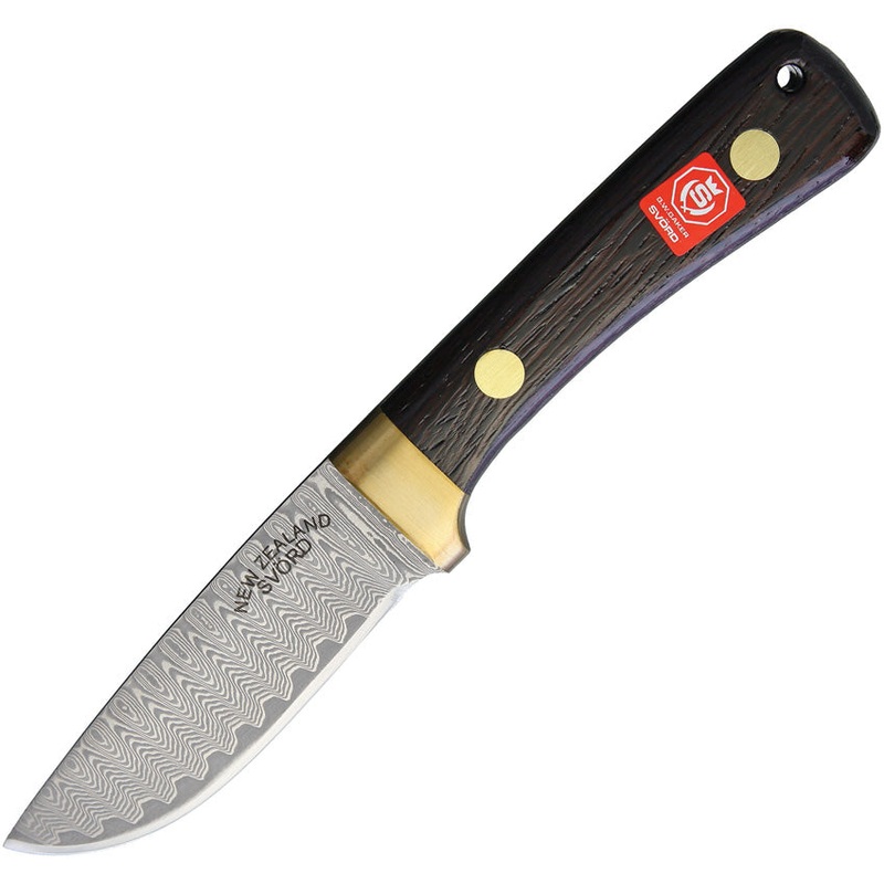 Svord Damascus Drop Point Black Walnut Wood Damascus Fixed Blade Knife 311BBD   - On Sale