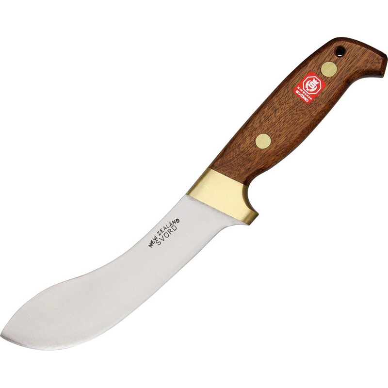 Svord Deluxe Curved Skinner Brown Wood Stainless Steel Fixed Blade Knife 677BB