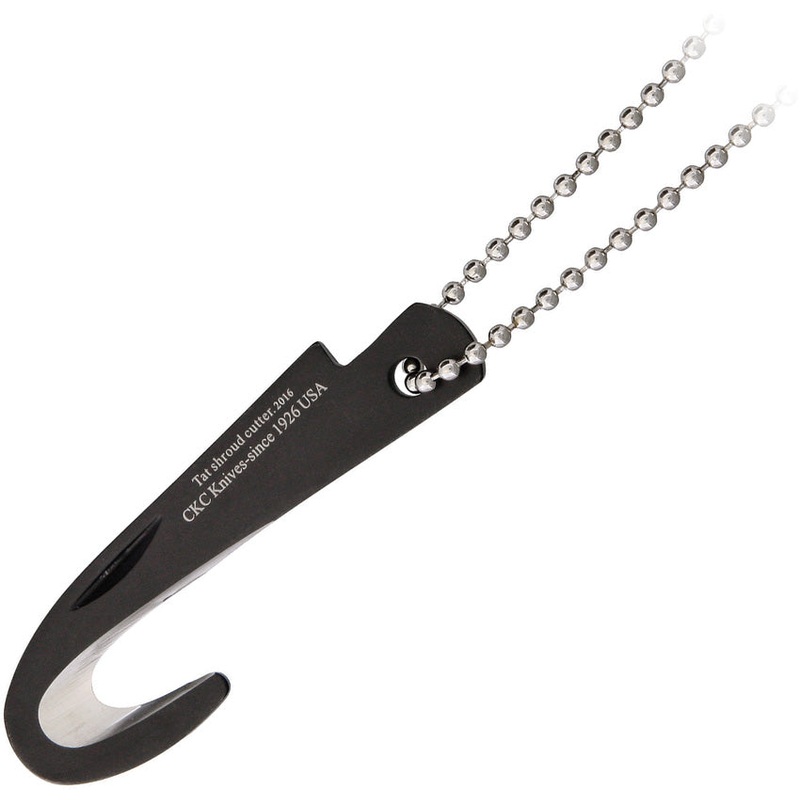 Colonial Tat Cutter Black 2Cr13 Stainless Fixed BladeNeck Knife TC