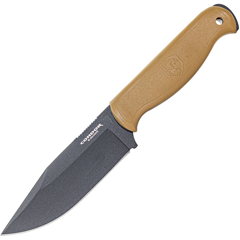 Condor Fighter Desert Tan Polypropylene 1075HC Fixed Blade Knife 183149HC