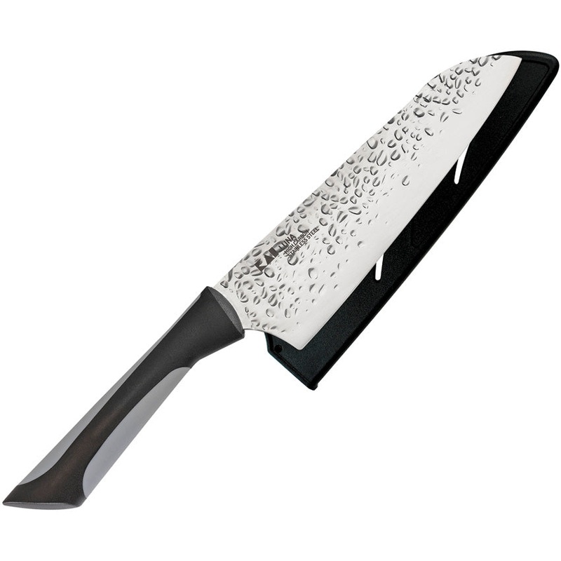 Kai USA Luna Santoku Black & Grey Carbon Steel Kitchen Knife 7064
