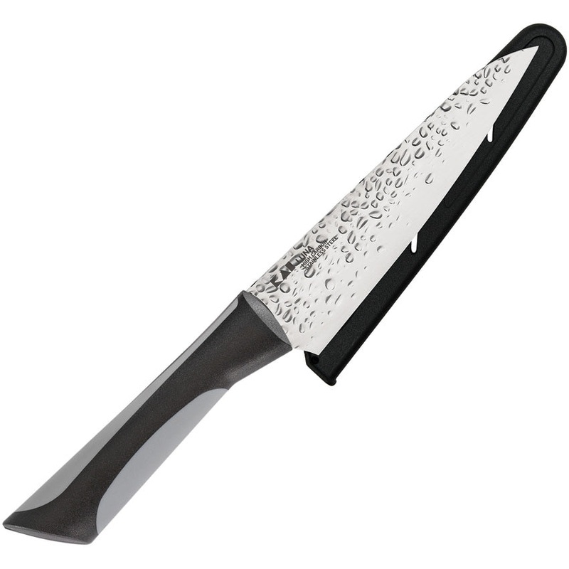 Kai USA Luna Utility Black & Grey Carbon Steel Kitchen Knife 7084
