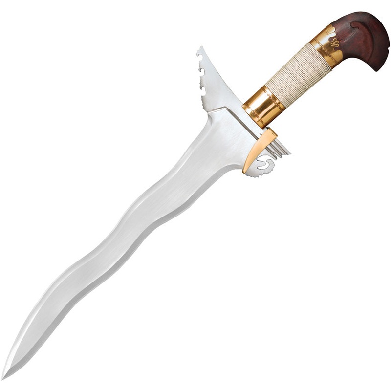 Cold Steel Kris Dagger Hardwood 1055HC Stainless Steel Fixed Blade Dagger SWKRISDAG