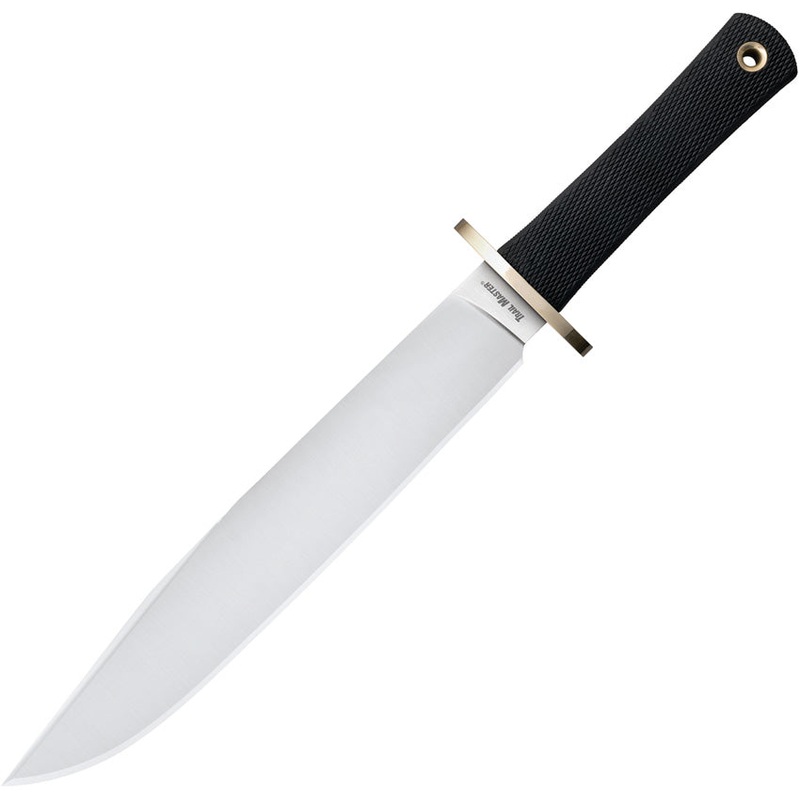 Cold Steel Trail Master Bowie Black Smooth Carbon Steel Fixed Blade Bowie Knife 16DT