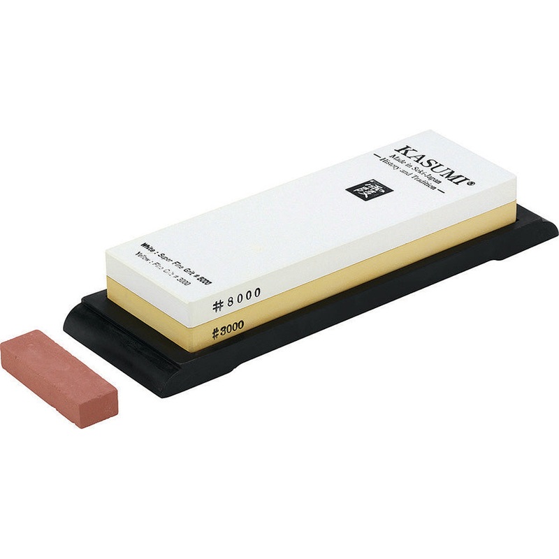 Fox 3000 & 8000 Grits White & Tan Knife Sharpening Stones w/ Rubber Base K80002