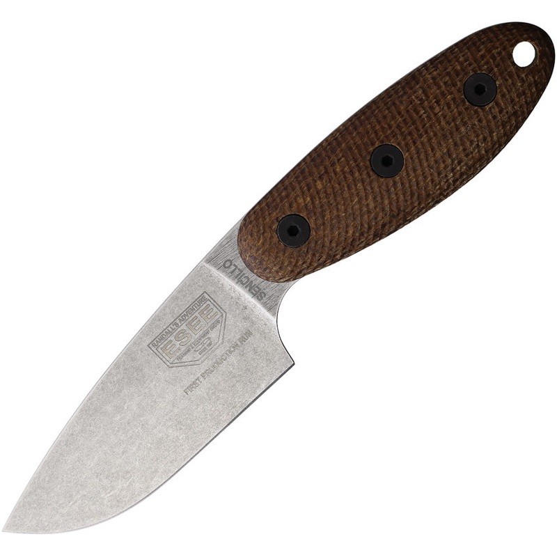 ESEE Sencillo Brown Micarta A2 Steel Fixed Blade Knife w/ Sheath SENCILLO
