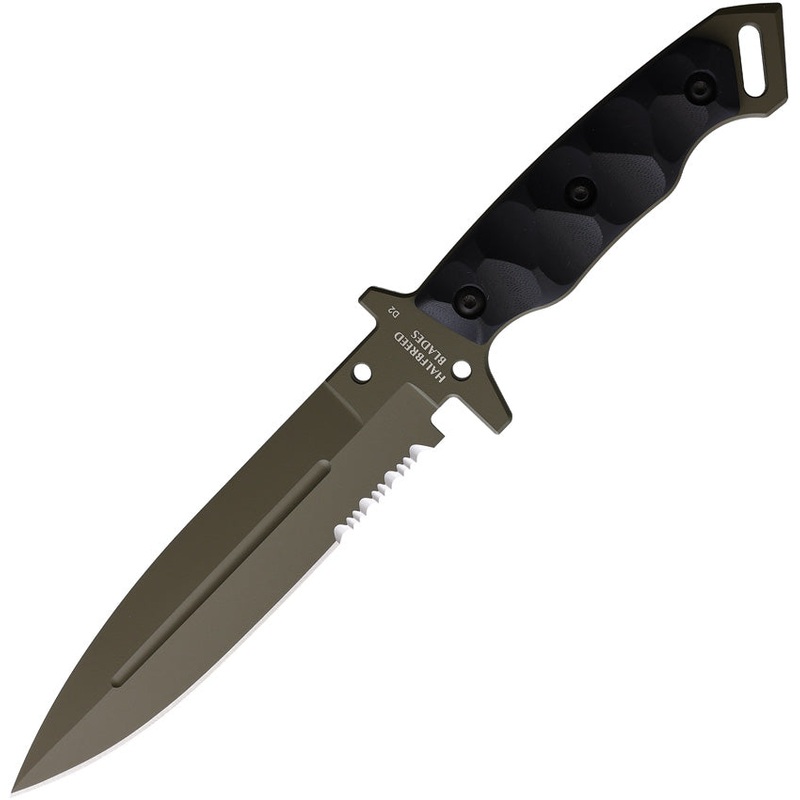 Halfbreed Blades Medium Infantry Black G10 K110 Fixed Blade Knife MIK01PSODBLK