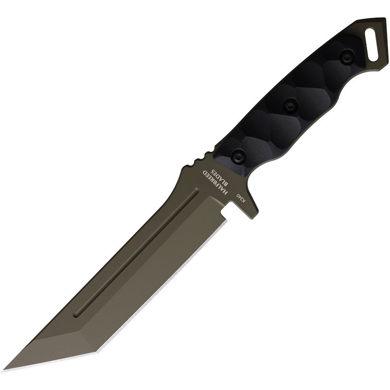 Halfbreed Blades Medium Infantry Black G10 K110 Fixed Blade Knife MIK05PODBLK