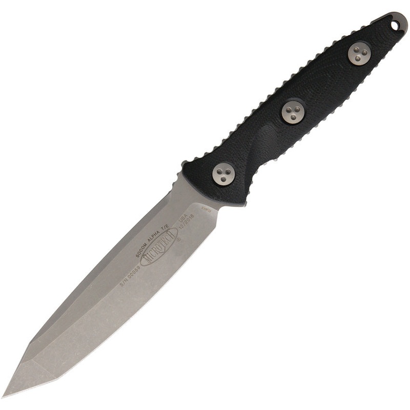 Microtech Socom Alpha Black G10 Apocalyptic Tanto Fixed Blade Knife 11410AP