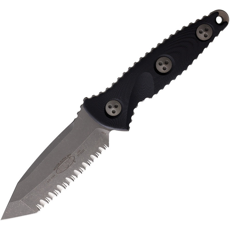 Microtech Socom Alpha Mini Black G10 Apocalyptic Fixed Blade Knife 114M12AP