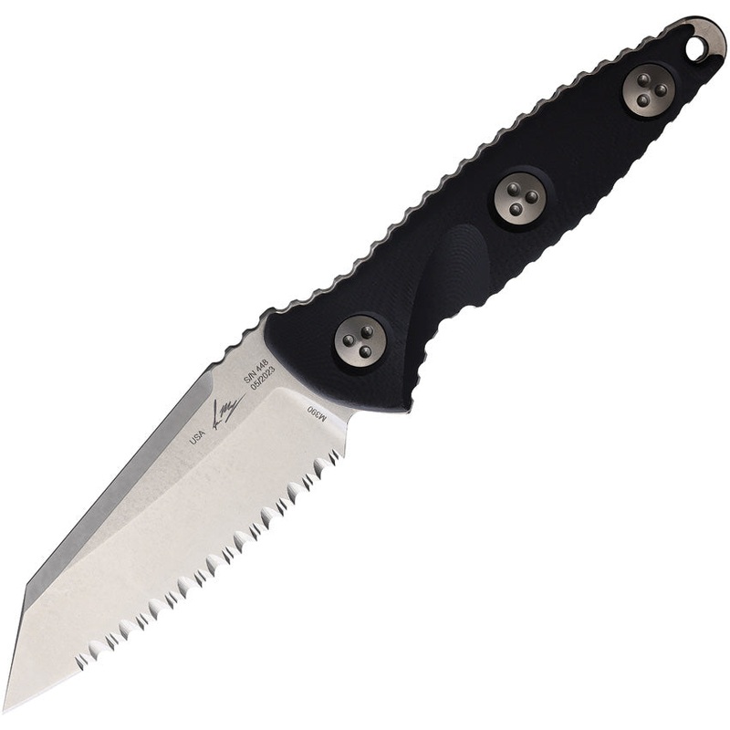 Microtech Socom Alpha Mini Warcom Black G10 Serrated Fixed Blade Knife 93M12
