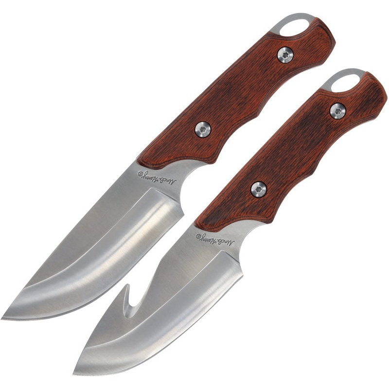 Schrade Uncle Henry Gift Set Wooden Stainless Fixed Blade Knives P1183273