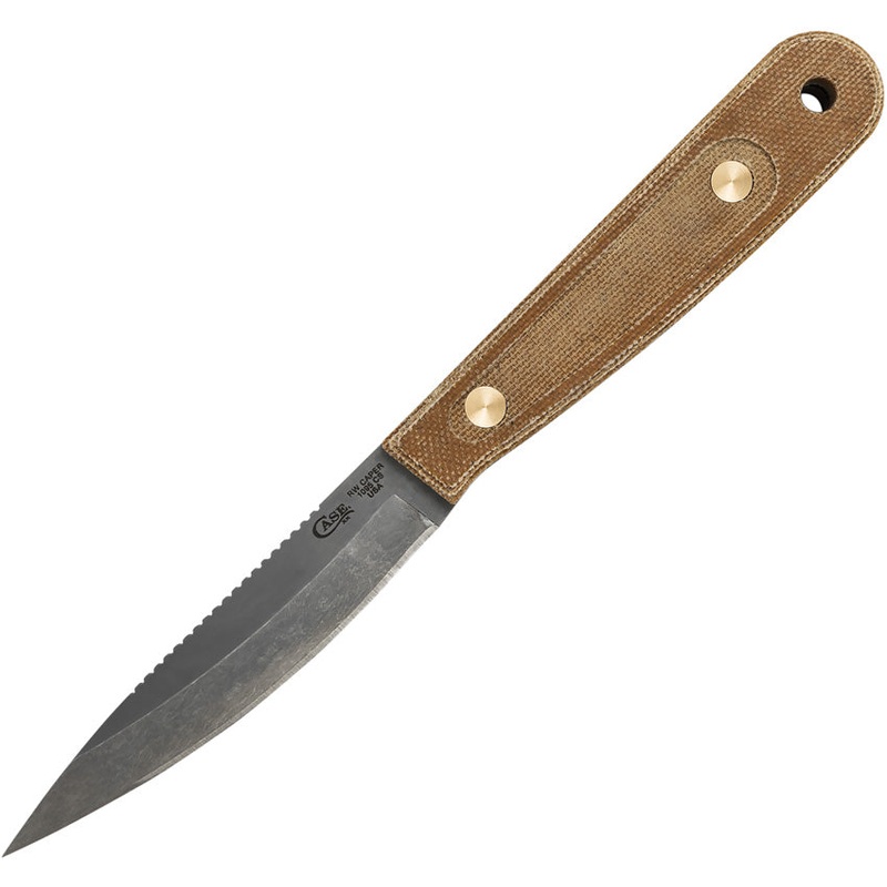Case Cutlery Welker Caper Tan Micarta 1095HC Steel Fixed Blade Knife 50629