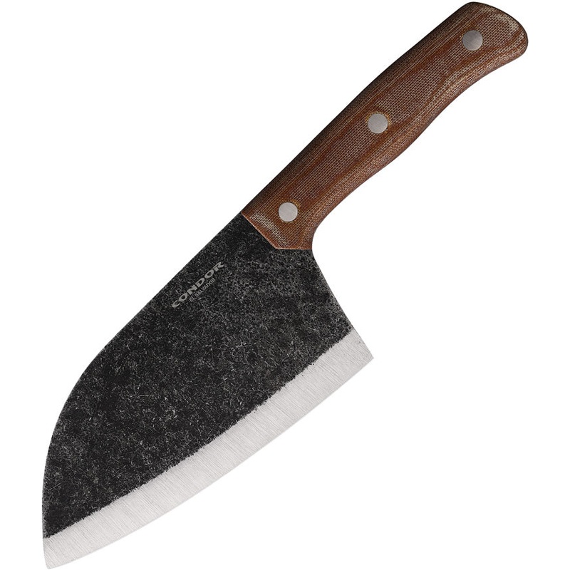Condor Serbian Kuvar Cleaver Brown Micarta 1075HC Fixed Blade Knife 500962HC