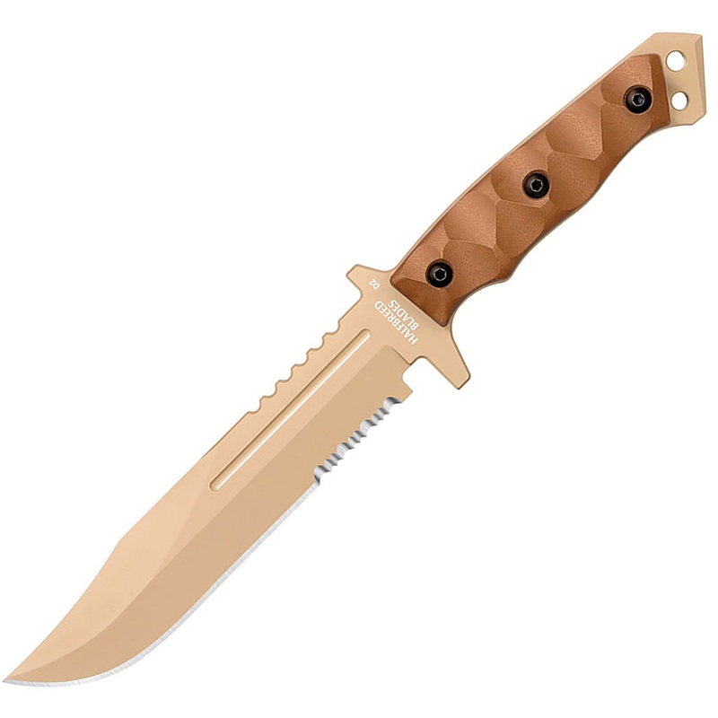 Halfbreed Blades Large Infantry Gen 2 Brown G10 K110 Fixed Blade Knife LIK01G2DE