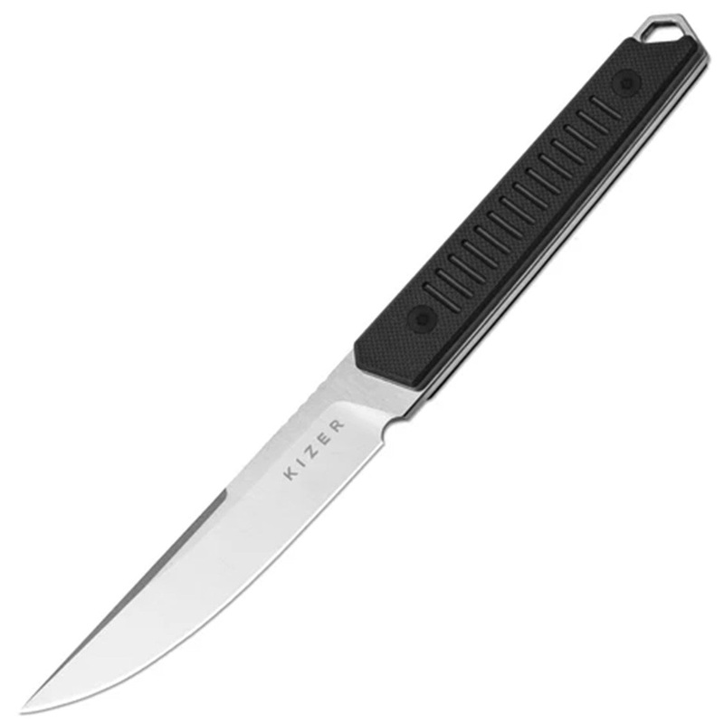 Kizer Cutlery Kwaiken Black G10 Nitro-V Fixed Blade Knife w/ Belt Sheath 1066A4