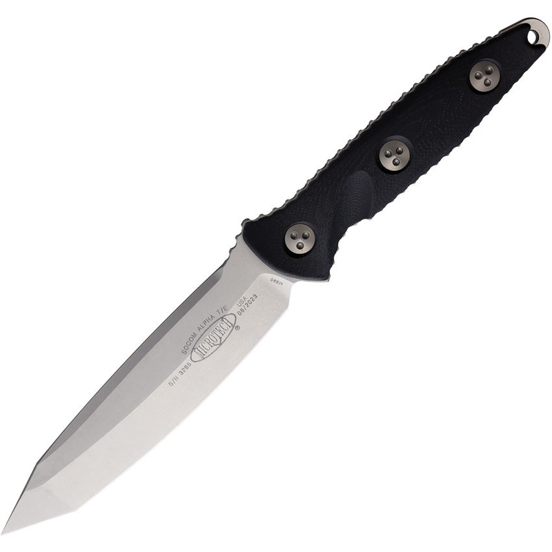 Microtech Socom Alpha Black G10 Stonewash Tanto Fixed Blade Knife 11410