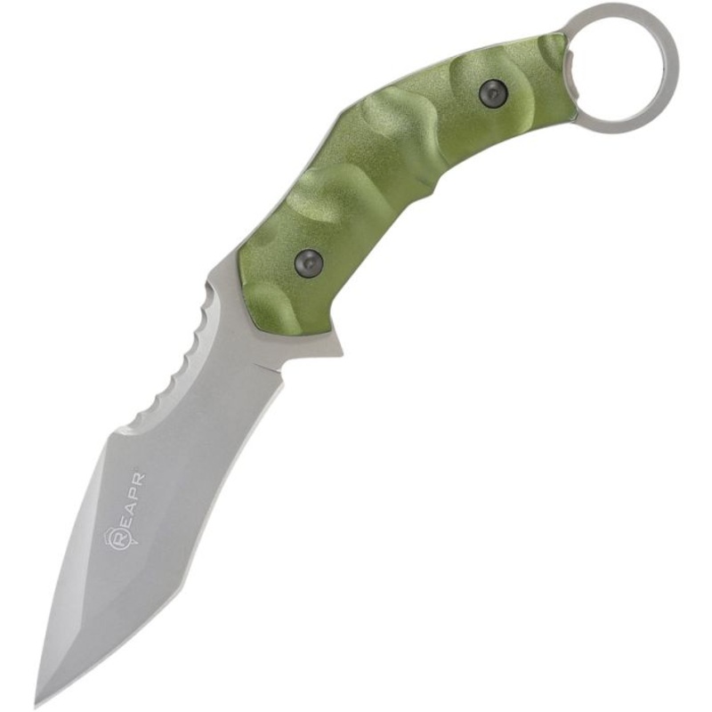 Reapr Slamr Green Smooth Aluminum Stainless Steel Fixed Blade Knife 11010
