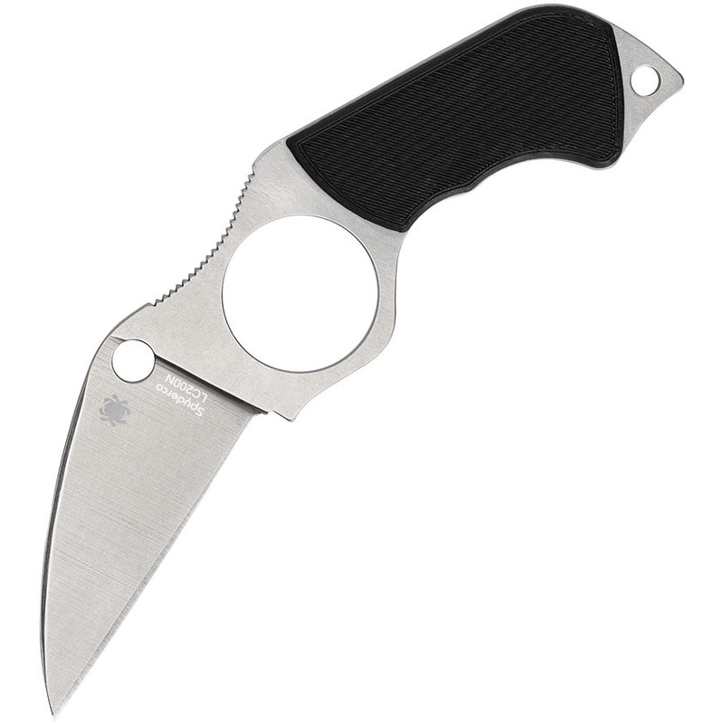 Spyderco Swick 5 Black G10 LC200N Fixed Blade Knife w/ Belt Sheath FB14P5