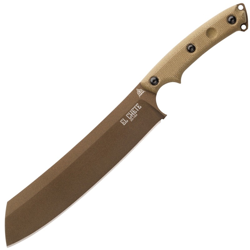 TOPS El Chete Mini Midnight Bronze Green Micarta 1095 Fixed Blade Knife ELCHM01