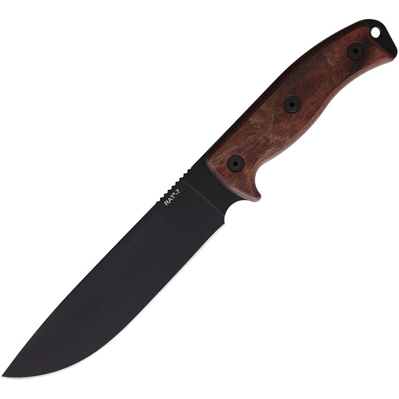 Ontario RAT-7 Adventurer Brown Wood Stainless Fixed Blade Knife 8651TC