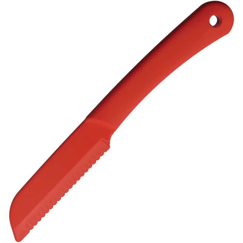 Ontario Utility Red Plastic Serrated Sheepsfoot Fixed Blade Knife 3617